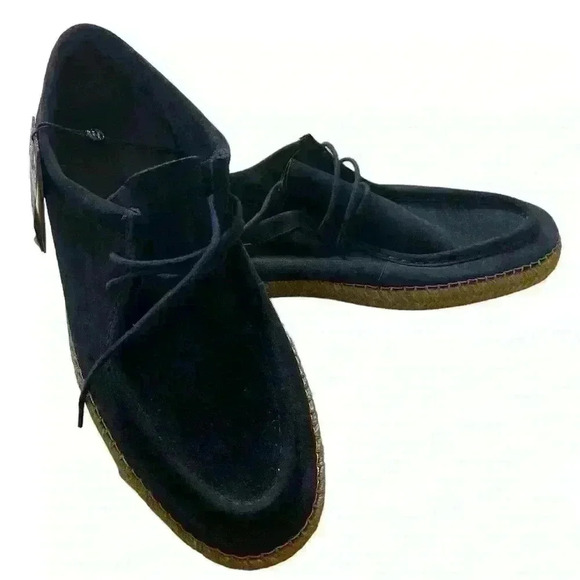 Massimo Dutti suede loafers lace up espadrilles navy men Sz 12 NWT - Picture 3 of 6